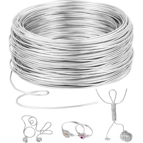 Fil d'artisanat en Aluminium 2mm X 30 M, Flexible Fil Aluminium Argent, Fil d'aluminium Pour L'Artisanat Et La Fabrication De Bijoux (1/5)