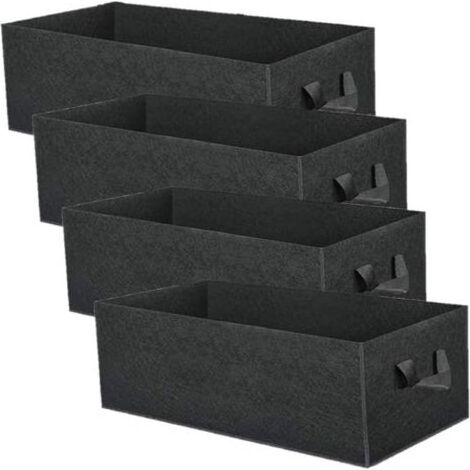 Tigrezy 4Pcs 8 Gallons Sacs de Culture de Plantes, Rectangulaire, Respirants en Tissu Non Tissé Robuste épaissi Conteneur de Pots de Jardin D'aération de Racine avec Poignées à Sangles (1/5)