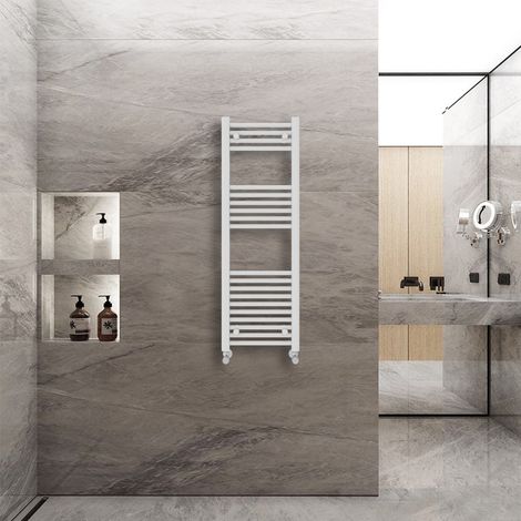 WarmeHaus Bathroom Ladder Radiator Straight White 1200x400mm (1/5)