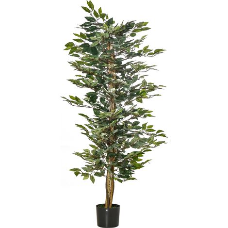 Ficus artificiel 150cm avec pot, décoration intérieur/extérieur