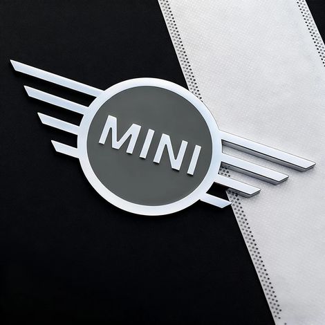 (Gris argenté, 14,5 cm) Autocollant métallique décoratif pour coffre de voiture, compatible avec Mini Cooper JCW Works R56 R50 F54 F55 F56 F57 F60 R52 R53 R55 R57 R58 R59