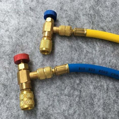Stück Kältemittel-Füllsicherheitsventil Schnellkupplung Klimaanlage R410A R22 Anschlussadapter, (1/5)