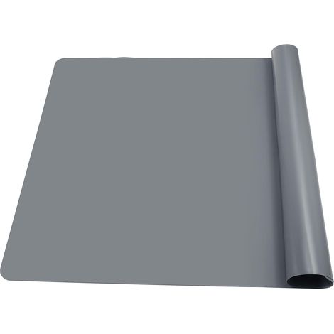 Tapis Silicone Grand 70 x 50cm, Antidérapant et Résistant à la Chaleur, Pour Table et Plan de Travail Cuisine, Resine Epoxy (Gris)