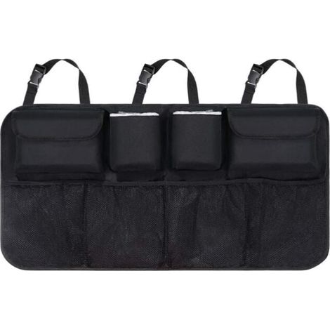 Organizer per bagagliaio auto in rete con 8 tasche, cinghia regolabile e 3 cinghie di fissaggio, organizer per auto per bambini adatto a SUV, MVP (1/4)