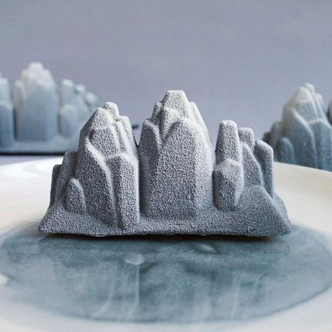 Moule Silicone - 6 Cavités Forme Montagne De Neige - Pour Glace Chocolat Pâtisserie Dessert - 1 Pièce