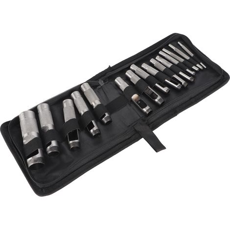 15 outils de perforation manuelle en acier au carbone pour ceintures en cuir, 3 pièces‑25 mm (1/5)