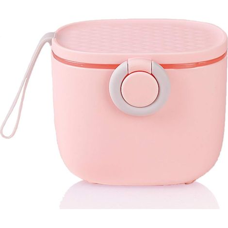 Boîte de rangement portable de 500 ml de lait en poudre avec niveleur et cuillère (rose 2)