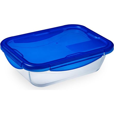 Boîte Rectangulaire en Verre avec Couvercle Hermétique et Étanche Ø 30 cm - Cuisinez au four, Conservez et Emportez (1/4)