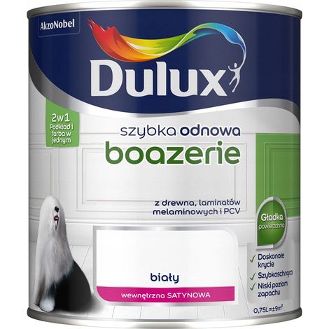 Pintura de renovación Dulux Quick Renewal para revestimientos de paneles, blanco satinado, 0,75 L