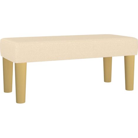 Panca fine letto 70 x 30 x 30 cm in tessuto panna e MDF DEC024668
