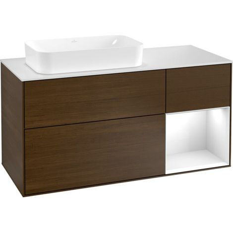 V&B Waschtischunterschrank Finion 120cm, Pl w m, Rg r glo wh. Lac, wal ven (1/2)