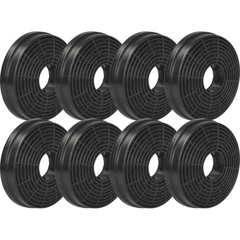 vhbw 8x filtro a carboni attivi sostituisce Hoover 35602288, 49040117, KFC6961 per cappe aspiranti - 10,5 cm