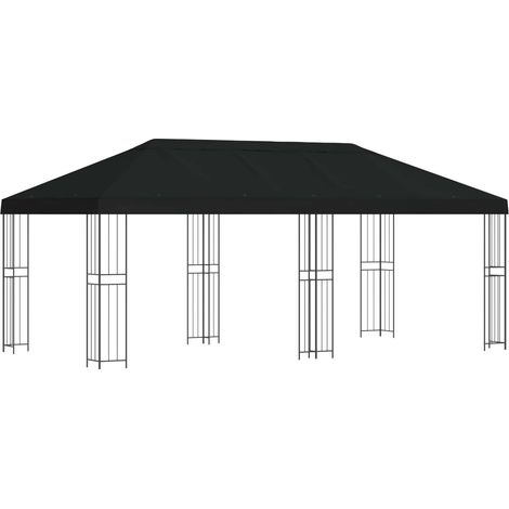 Gazebo avec murs latéraux 6 x 3 m Noir Polyester et Acier 190 vidaXL