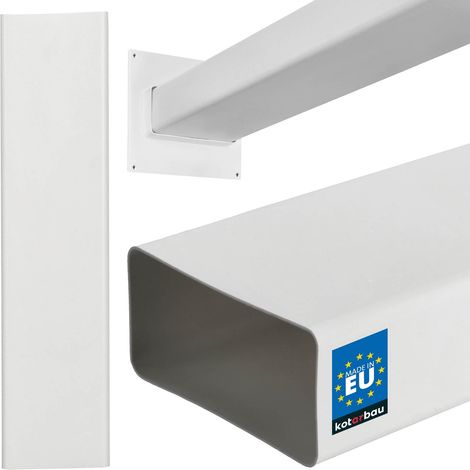 KOTARBAU® Cache Cable 120 x 60 mm - Goulotte Passe Cable 50 cm Goulotte de Cablage Rectangulaire - Conduit de Ventilation Plat - Plastique Blanc (1/5)