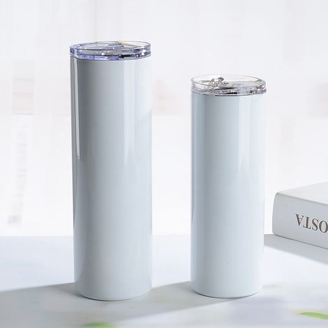 Gobelet isotherme droit de 590 ml (20 oz) en acier inoxydable 304, grande capacité, idéal pour la voiture ou le bureau. (1/4)