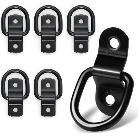 CCYKXA 6-teilige Anhänger-Zurrösen, D-Ring-Anhängerzubehör, maximale Tragkraft 400 kg, Zurrösen mit Schrauben und Halterung aus Edelstahl zur Sicherung