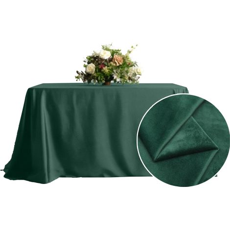 Tovaglia in velluto opaco verde bottiglia per tavolo 230x230cm