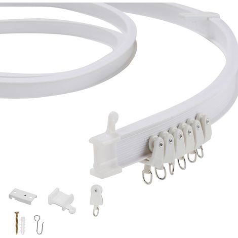 Randaco Gardinenschiene Biegbare Deckenlaufschiene, Flexible Schiene für Vorhänge und Raumtrenner
