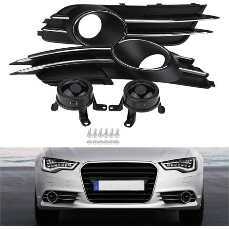 Grille inférieure de pare-chocs avant avec inserts antibrouillard pour Audi A6 C7 (2012-2014) (1/5)