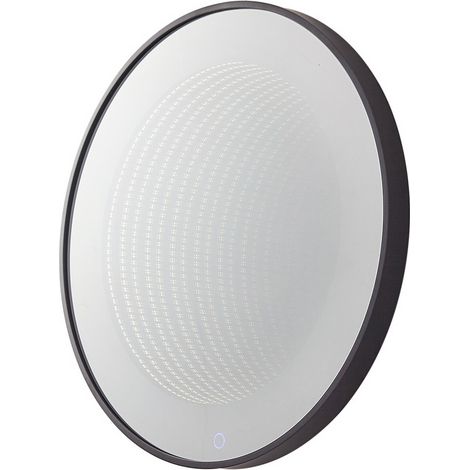 [GEBRAUCHT] B-Ware Lucande Led Spiegel Infinity Wandspiegel Schwarz Aluminium Ip44 60cm