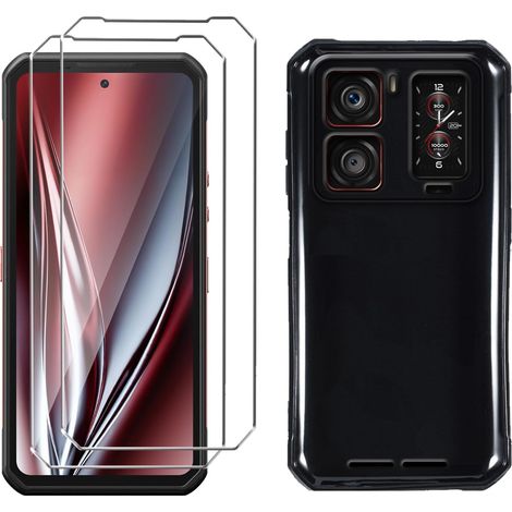 Coque pour Oukitel WP300/Oukitel WP300 Pro(6.78") Noir Housse + 2 x Verre trempé Protection écran, Souple Silicone Étui Protection Bumper TPU Téléphone Case Cover (1/5)