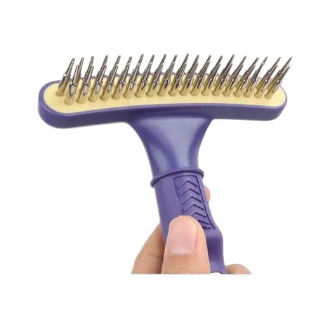 Rastrello Due File 20 Denti Conici Rotanti Manico Antislip