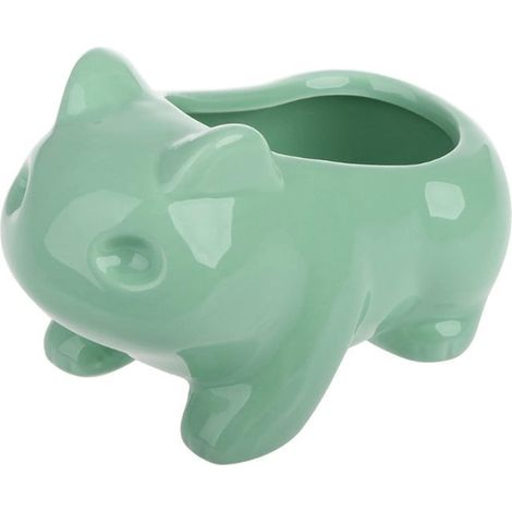 Succulent Planteur Pot, Pots d'art en céramique Mignons, Fleurs Bricolage Peinture Art Vase, Planteur Mini Planteur Bureau décoratif Artisanat, Vert (1/5)