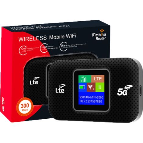 1 Routeur 4G Mifi, WiFi portable, jusqu'à 500 Mbps, batterie 3000 mAh, 8 h d'autonomie, pour voyage et télétravail (1/5)