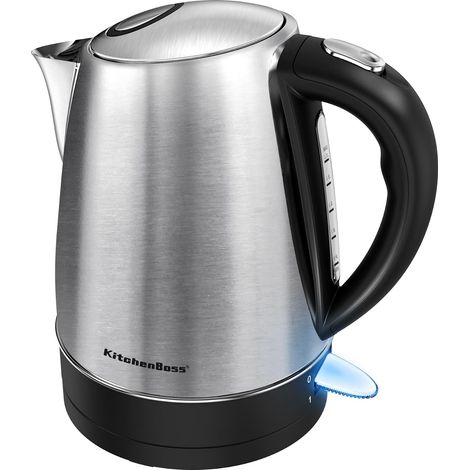 Bouilloire Inox:Bouilloire Électrique 1,7 L, Bouilloire Electrique Inox avec Filtre Amovible et Voyant Lumineux, 2100W Ebullition Chauffage Rapide, Base à 360°, Arrêt automatique (1/5)