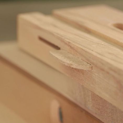 100 Stück Montageleisten, flache Buchenholzdübel, für Spanplatten und Massivholz (1/5)