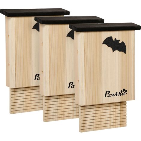 Caja Para Murciélagos, Juego De 3, Casa Para Murciélagos, Caja Nido Para Murciélagos, Caja Para Murciélagos Colgante Para Verano, Invierno, Madera De Abeto, Natural