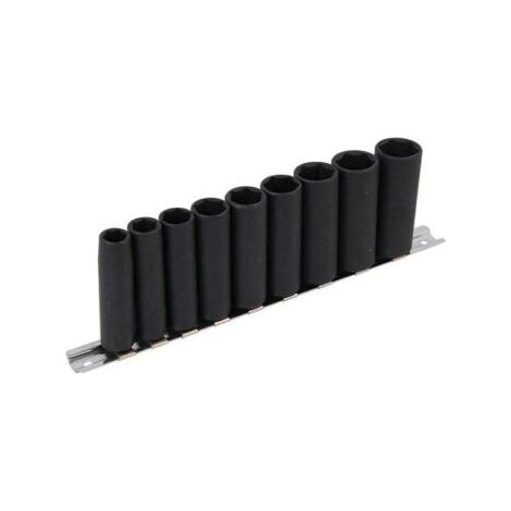 DEEP IMPACT SOCKET SET 9PC 3/8"" DRIVE METRIC LONG REACH 10-19MM RAIL CT0919 (1/2)