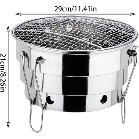 Barbecue portable d'extérieur pliable en acier inoxydable, brasero, accessoires de cuisine, brûleur à charbon pour barbecue d'intérieur, camping et pique-nique, réchauds de cuisine portables (1/5)