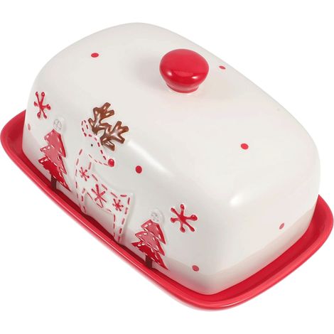 Burriera in ceramica con coperchio, piccola ciotola da dessert, burriera antica, contenitore per burro, burriera francese, burriera in stile vintage, porta burro, scatola per formaggio, contenitore pe (1/5)