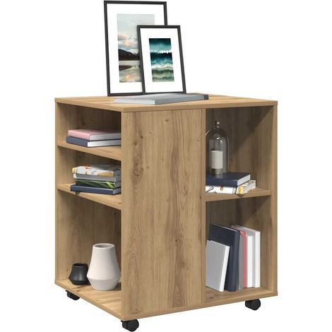 Armoire roulante-Meuble de rangement mobile chêne artisanal 60x53x72 cm bois d'ingénierie 485216 (1/5)