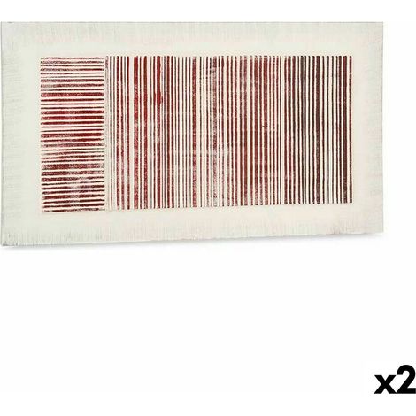 Leinwand Gift Decor Weiß Rosa Streifen Mit Relief 110 x 60 x 2,5 cm (2 Stück)