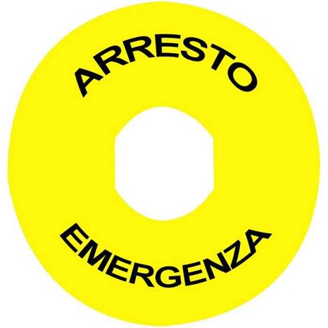 Etichetta Rotonda "Arresto Emergenza" per XB4 e XB5