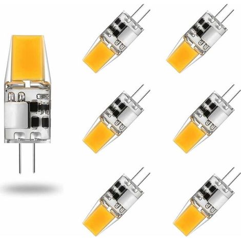 Ampoule G4 LED AC/DC 12V 5W Lampes LED G4 Blanc Chaud 3000K Ampoules D'éclairage Équivalent 50W Halogène Lampe Angle Faisceau de 360° sans Scintillement, Lot de 6,Warm White 3000k,5W (1/5)
