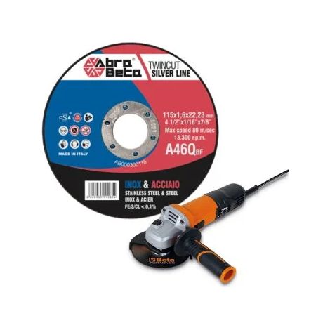 ABRABETA 300 MINIDISCO P/FERRO 115X1,0 + 2 SET GIRAV.- 1,0 confezione