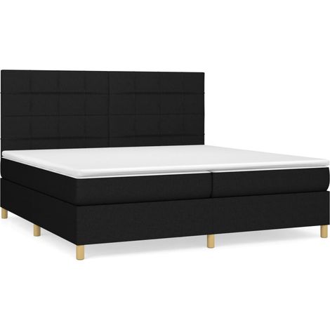 Maison Exclusive - Cama box spring con colchón tela negro 200x200 (1/5)