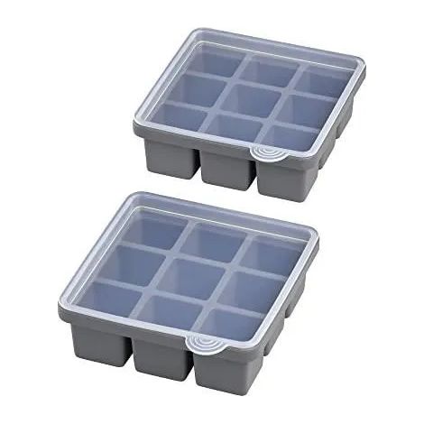Bandeja de cubitos de hielo aps 36102 silicona 2 piezas con tapa