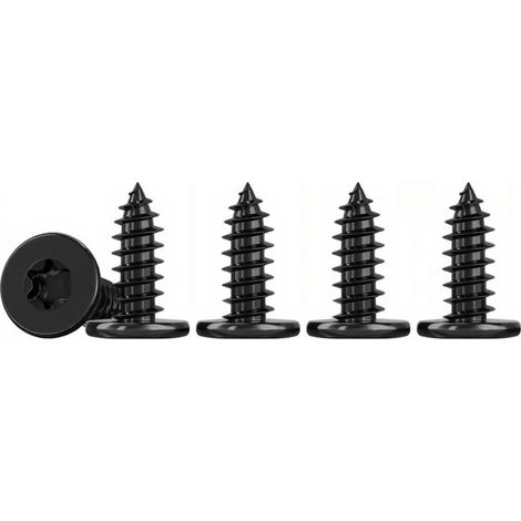 50 Pièces Mince Vis Autotaraudeuses à Tête Plate Noir M3x10mm Vis Torx à Bois Inox 304 Vis Placo M3, EntièRement Fileté