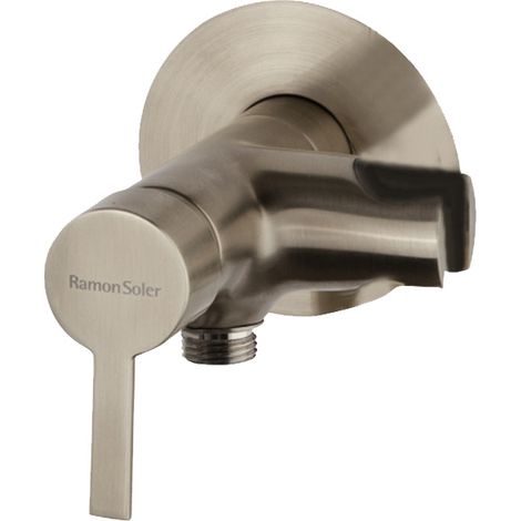Mitigeur WC (sans douchette) en laiton à encastrer, nickel brossé - 336801SNC (1/2)