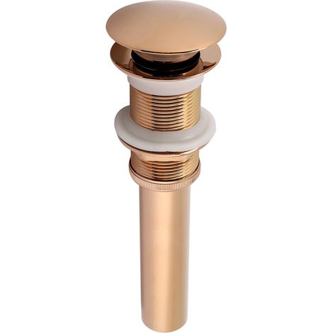 G1 1/4" Robinetterie de Lavabo en Laiton avec Mécanisme Pop-Up Sans Trop-plein (Or Rose) (1/5)