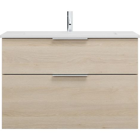 burgbad Eqio lavabo mineral de fundición con mueble bajo para