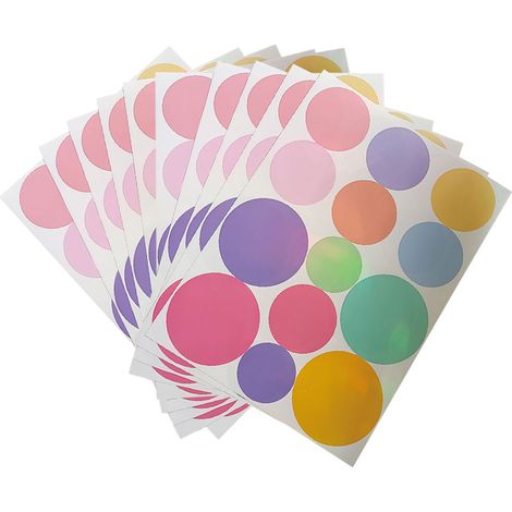 Autocollants Muraux - Motif Polka Dot - Autoadhésifs PVC - Décoration Murale Chambre Enfant - Pour Murs Verre Bois - 10 Pièces - 22 x 30 cm (1/5)