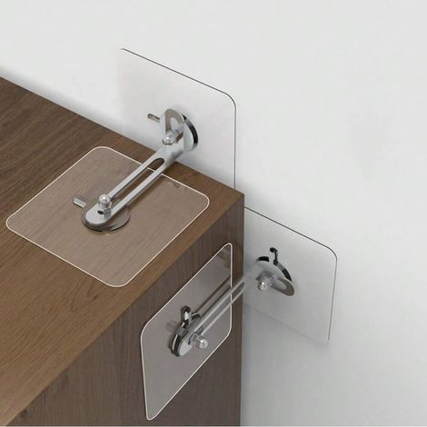 6 PIÈCES D'ANCRAGES DE MEUBLE EN MÉTAL RENFORCÉS, sangles anti-bascule pour la protection des enfants, résistance aux tremblements de terre, ancrages muraux pour meubles sans perçage, fixation sécuris (1/5)