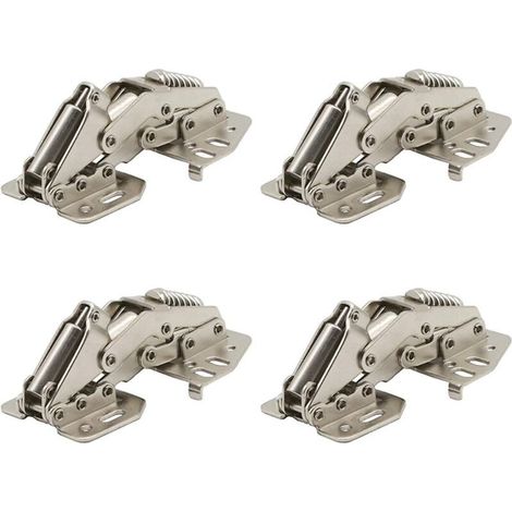 90 Degree Cabinet Flap Hinges with Hydraulic Damping for Kitchen Caravan Motorhome Cabinet Doors Wardrobe Furniture Door Folding Hinge 4 Pcs (1/5)