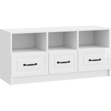 TV Cabinet High Gloss White 102 x 34.5 x 47 cm Engineered Wood vidaXL