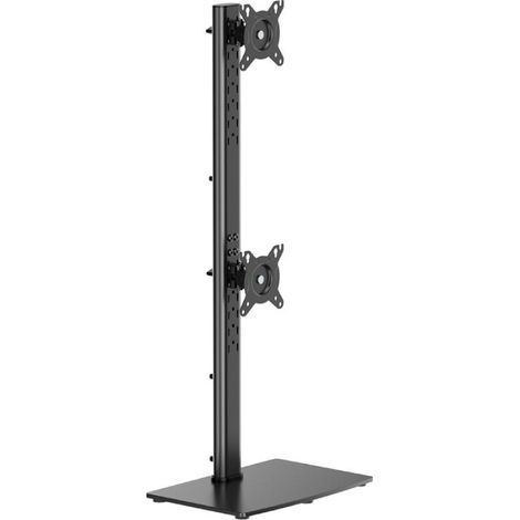 AISENS Soporte de Mesa Con Peana Eco Giratorio e Inclinable para 2 Monitor/TV 12kg de 17-34, Negro